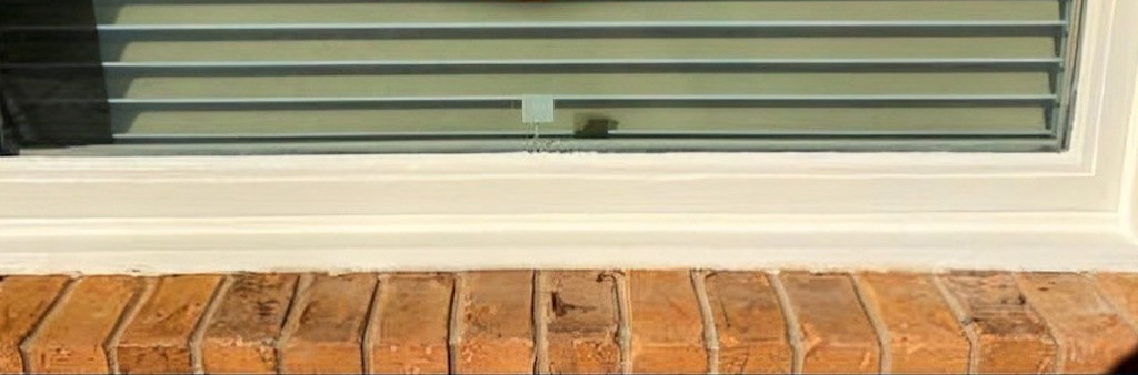 Restored timber window sill after repair